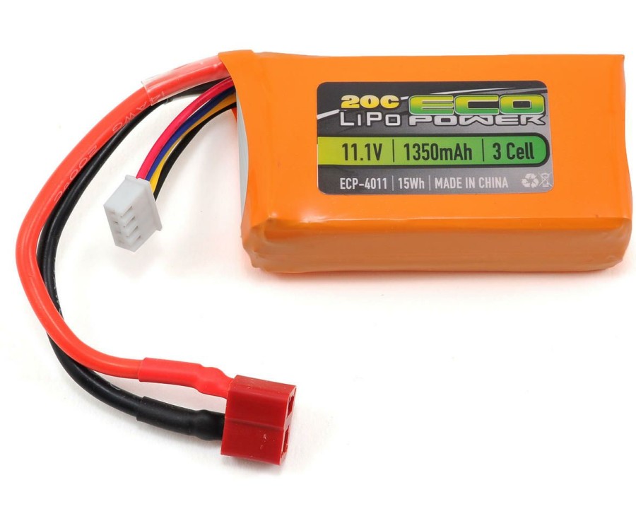 Batteries * | Ecopower "Electron" 3S Lipo 20C Battery (11.1V/1350Mah) W/T-Style Connector